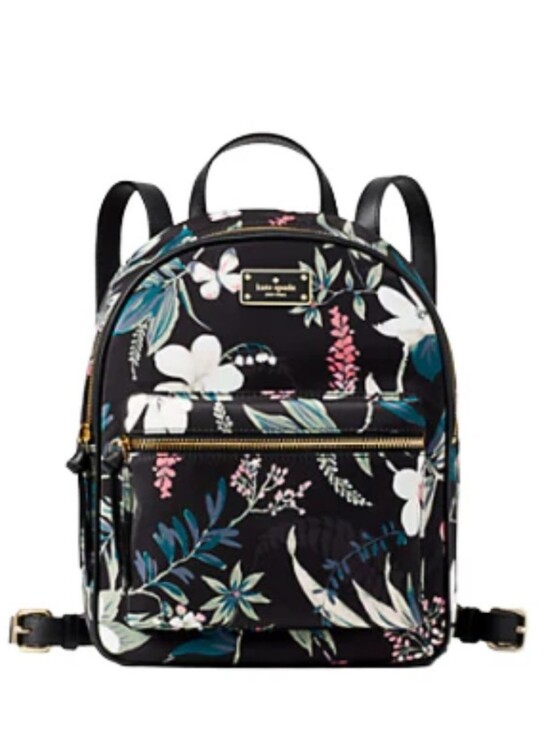 kate spade Handbags - Kate Spade Black Floral Mini Backpack